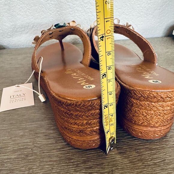 Mariella Italian Leather Multi Floral Sandals Shoes - Picture 4 of 6